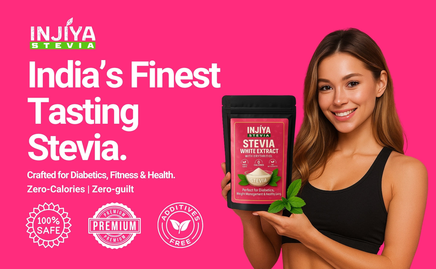 injiya stevia powder pure white extract best stevia brand in india 